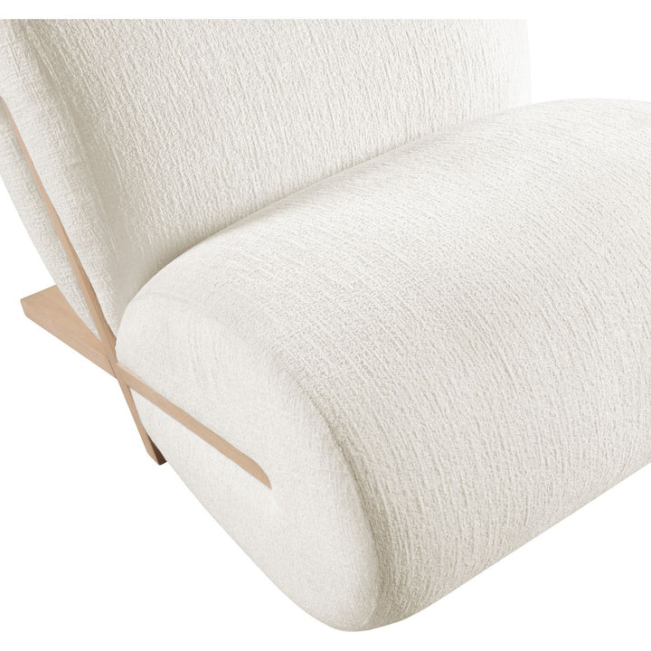 Akira Fabric Upholstered Accent Chair — Cream / Natural