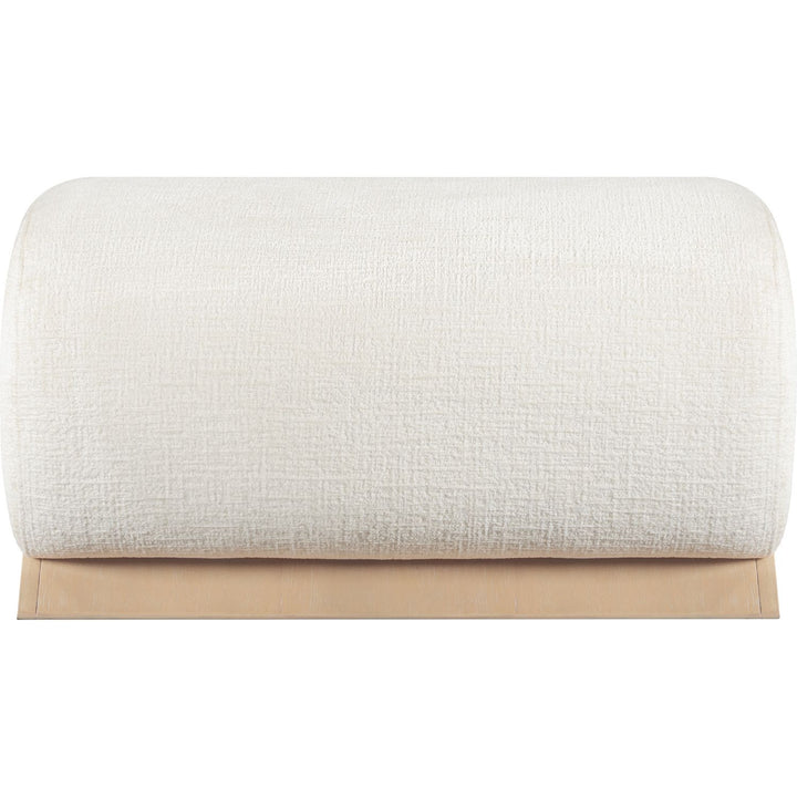 Akira Fabric Upholstered Ottoman — Cream / Natural