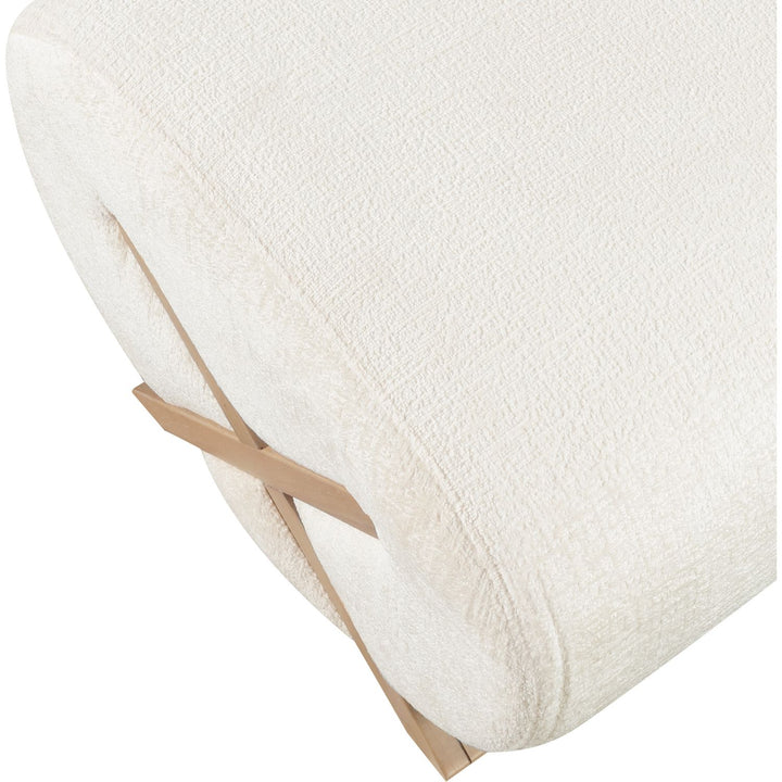 Akira Fabric Upholstered Ottoman — Cream / Natural