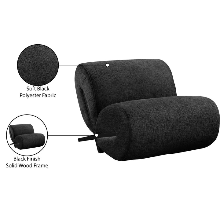 Akira Fabric Upholstered Accent Chair — Black / Black