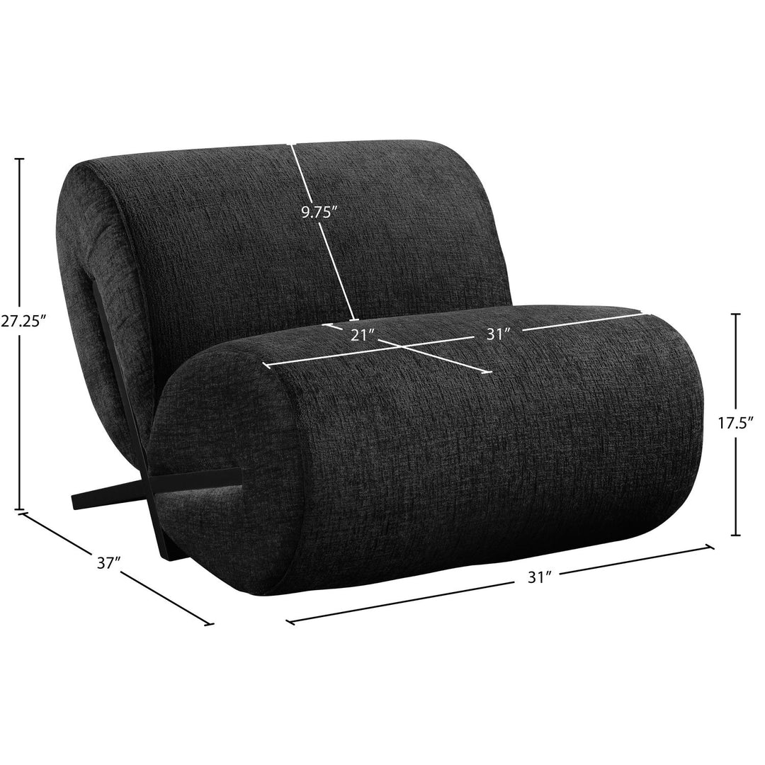 Akira Fabric Upholstered Accent Chair — Black / Black
