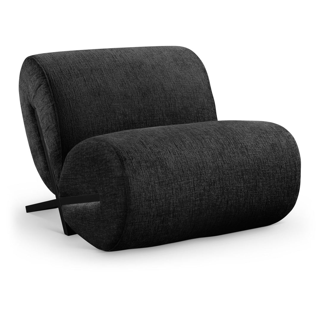 Akira Fabric Upholstered Accent Chair — Black / Black