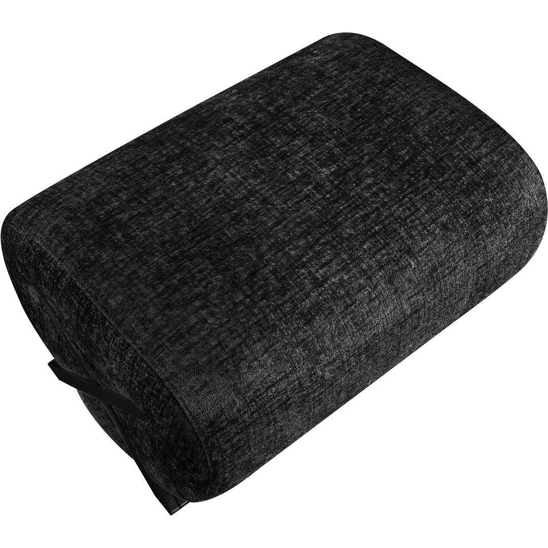 Akira Fabric Upholstered Ottoman — Black / Black