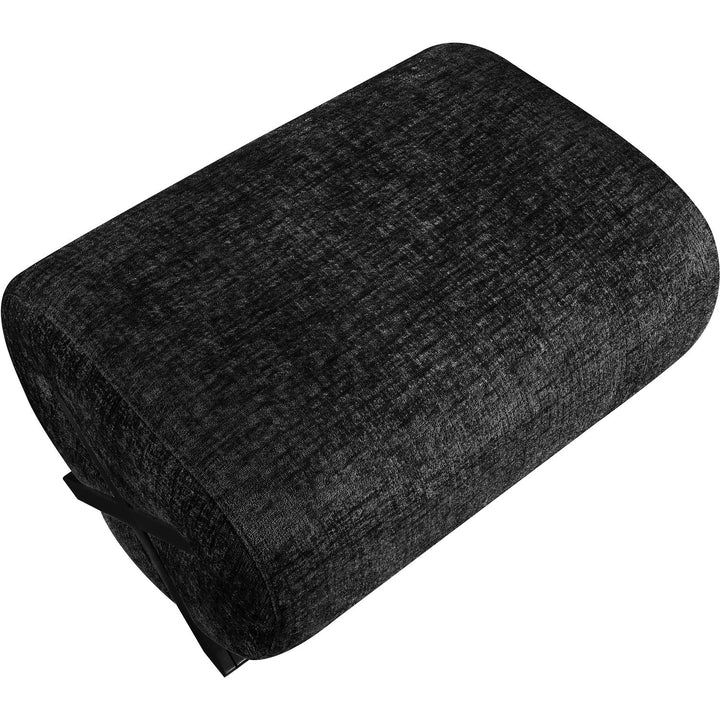 Akira Fabric Upholstered Ottoman — Black / Black