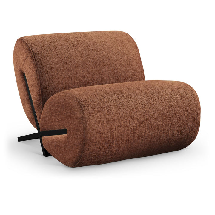 Akira Fabric Upholstered Accent Chair — Cognac / Black