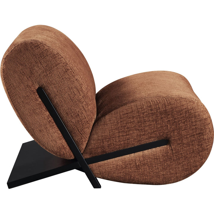Akira Fabric Upholstered Accent Chair — Cognac / Black