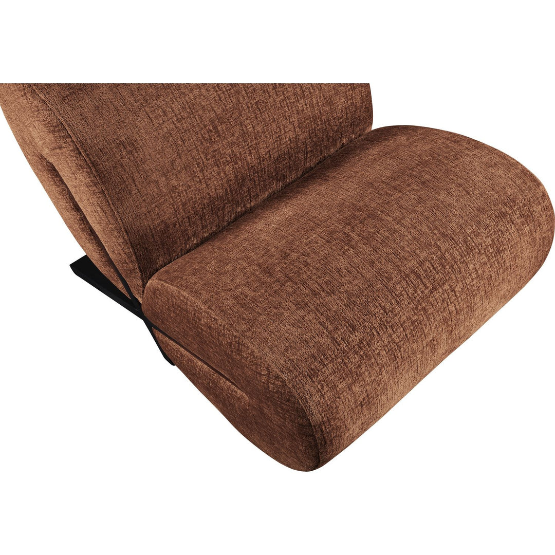 Akira Fabric Upholstered Accent Chair — Cognac / Black
