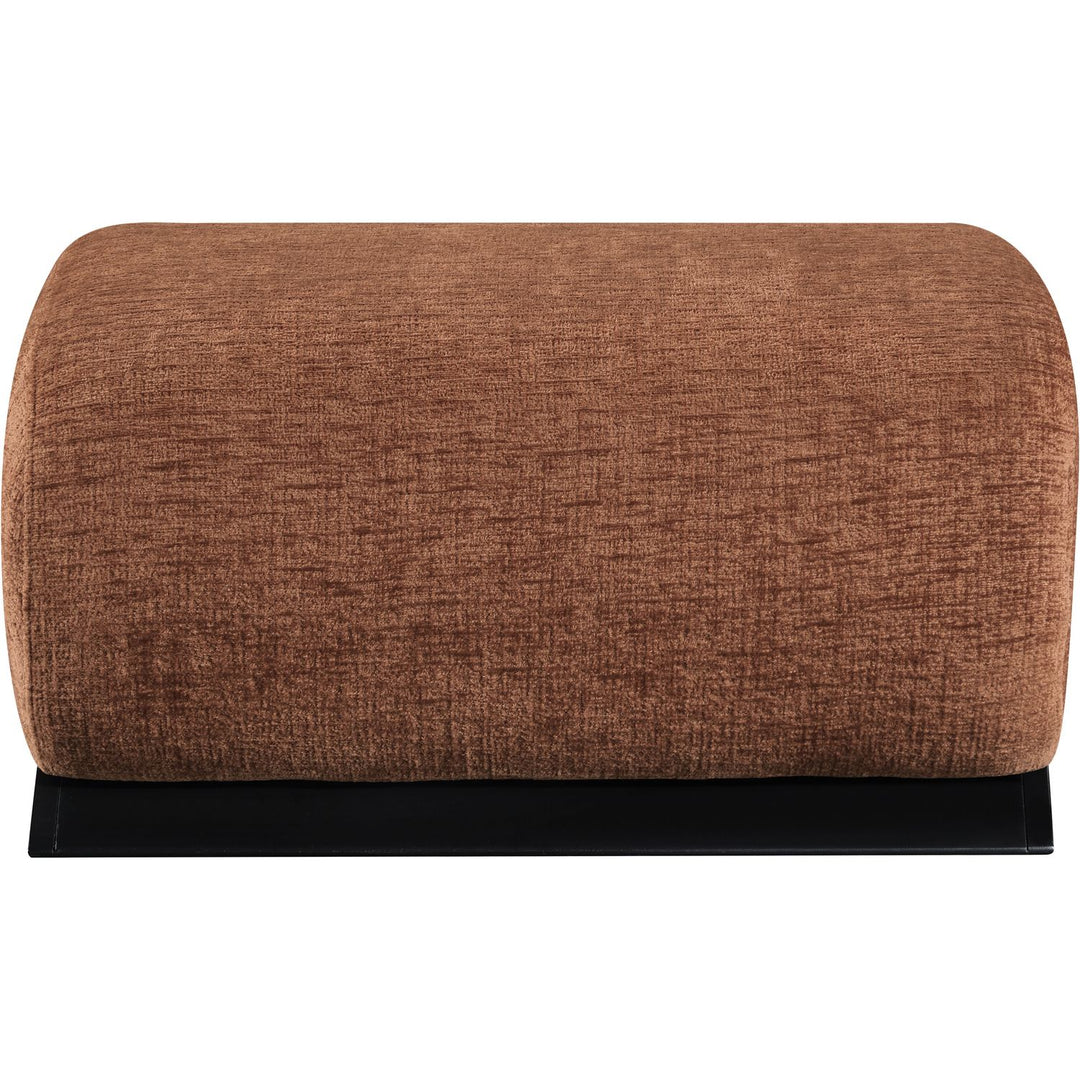 Akira Fabric Upholstered Ottoman — Cognac / Black