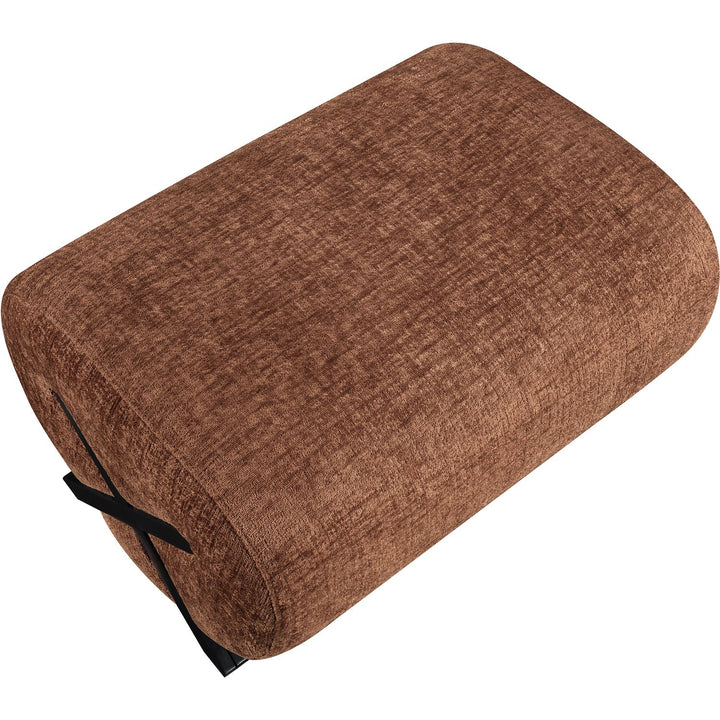 Akira Fabric Upholstered Ottoman — Cognac / Black