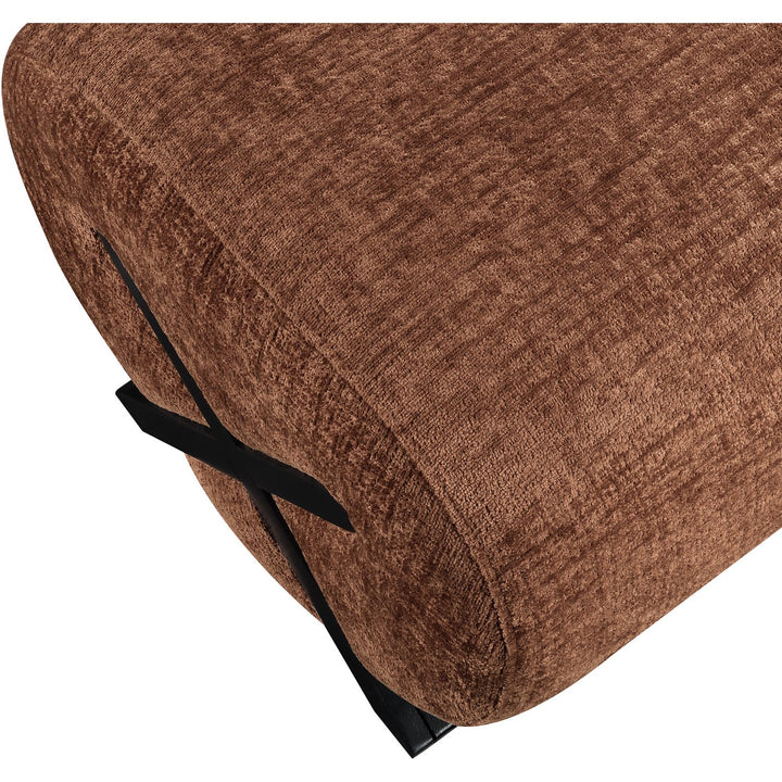 Akira Fabric Upholstered Ottoman — Cognac / Black