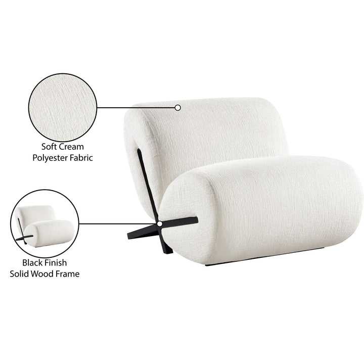 Akira Fabric Upholstered Accent Chair — Cream / Black