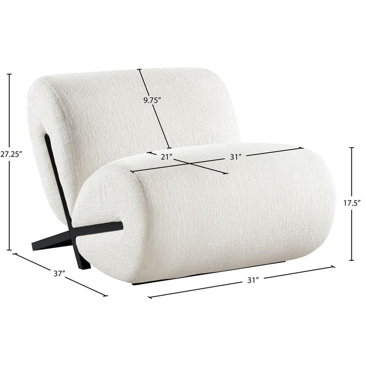 Akira Fabric Upholstered Accent Chair — Cream / Black
