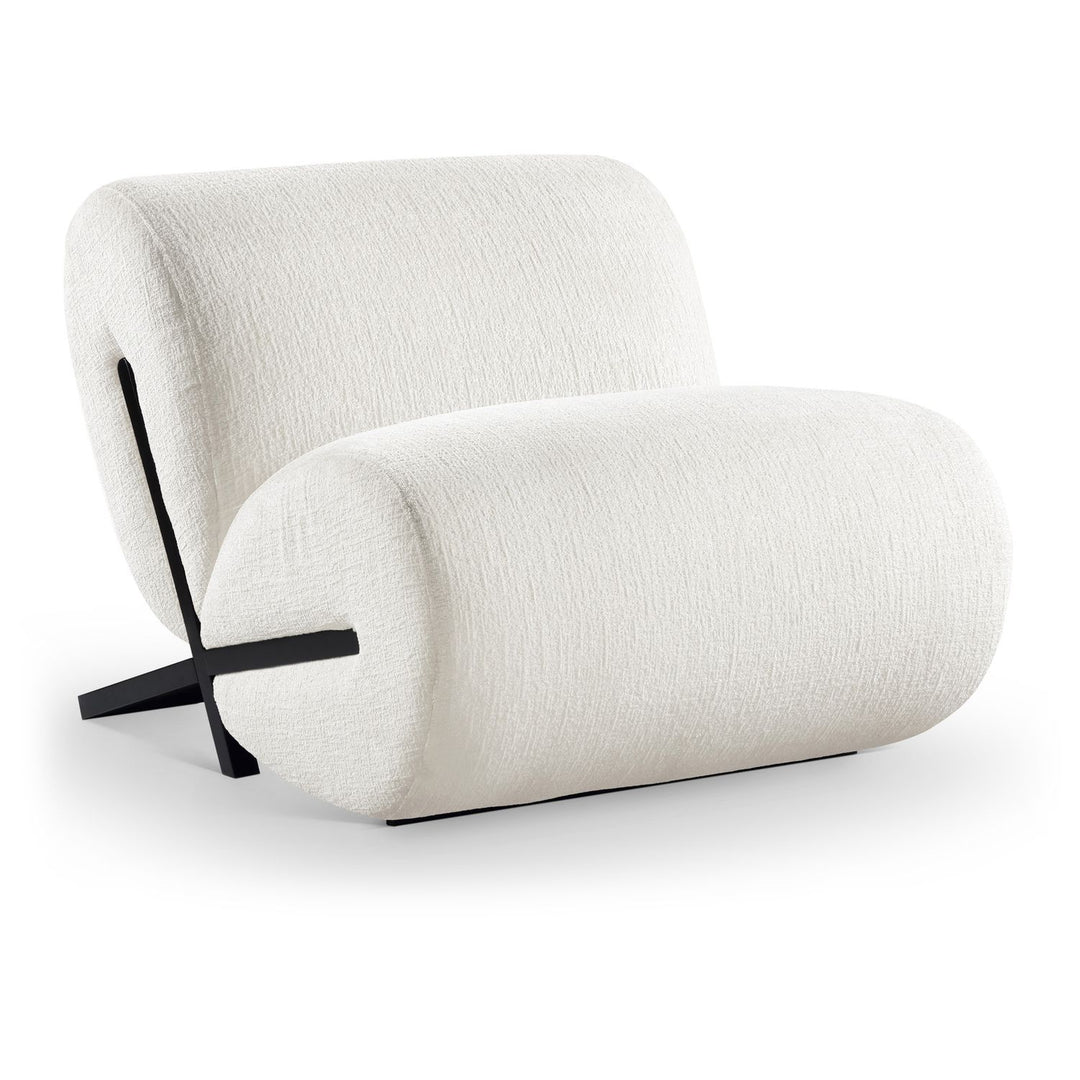 Akira Fabric Upholstered Accent Chair — Cream / Black