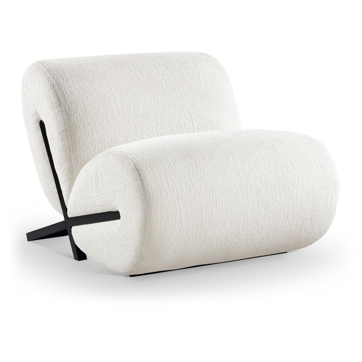 Akira Fabric Upholstered Accent Chair — Cream / Black