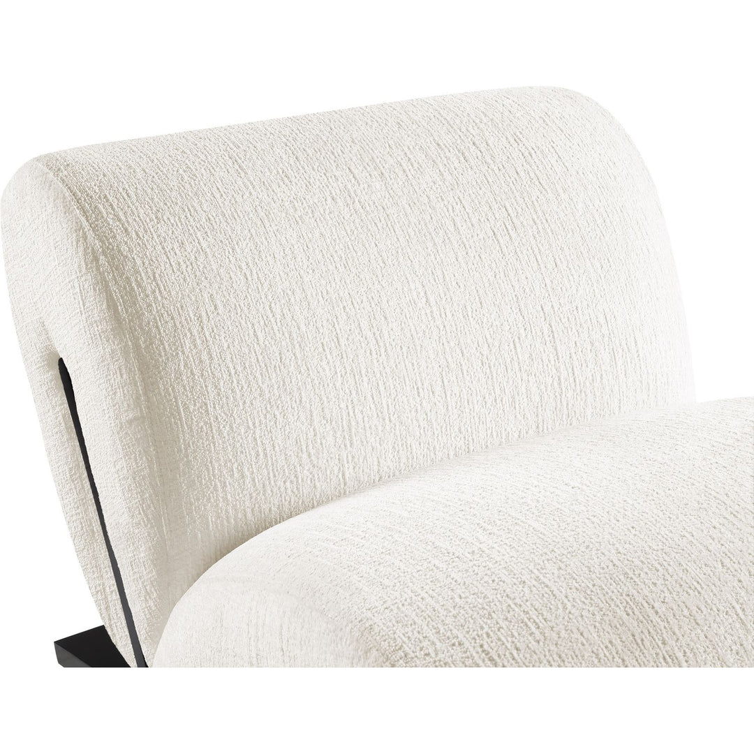 Akira Fabric Upholstered Accent Chair — Cream / Black