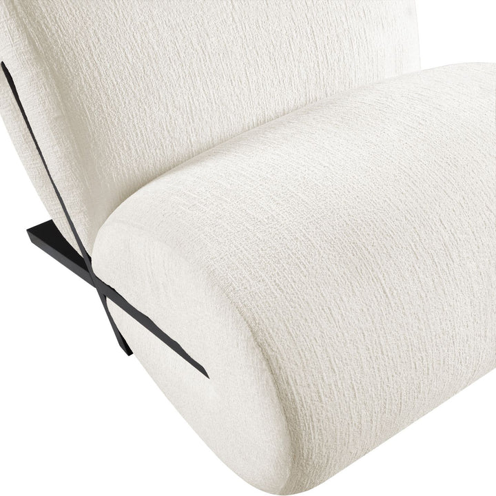 Akira Fabric Upholstered Accent Chair — Cream / Black