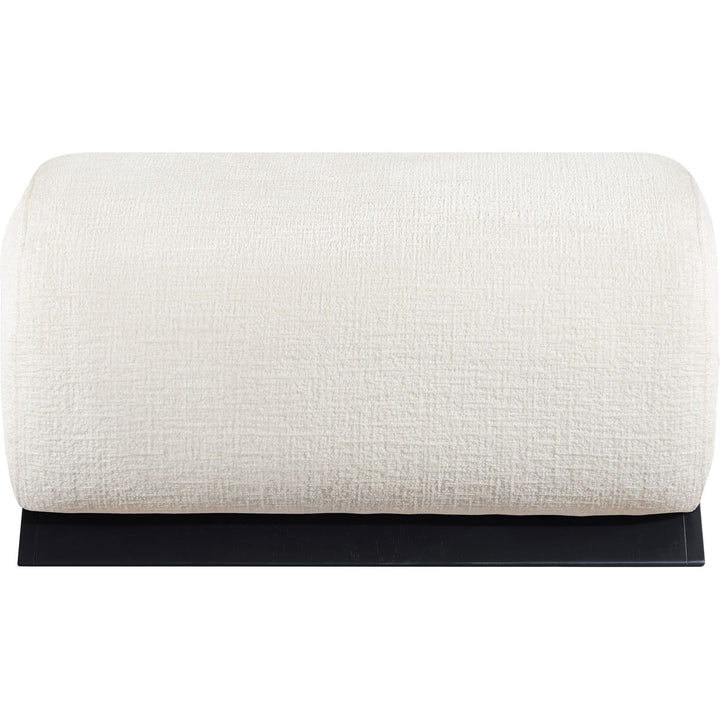 Akira Fabric Upholstered Ottoman — Cream / Black