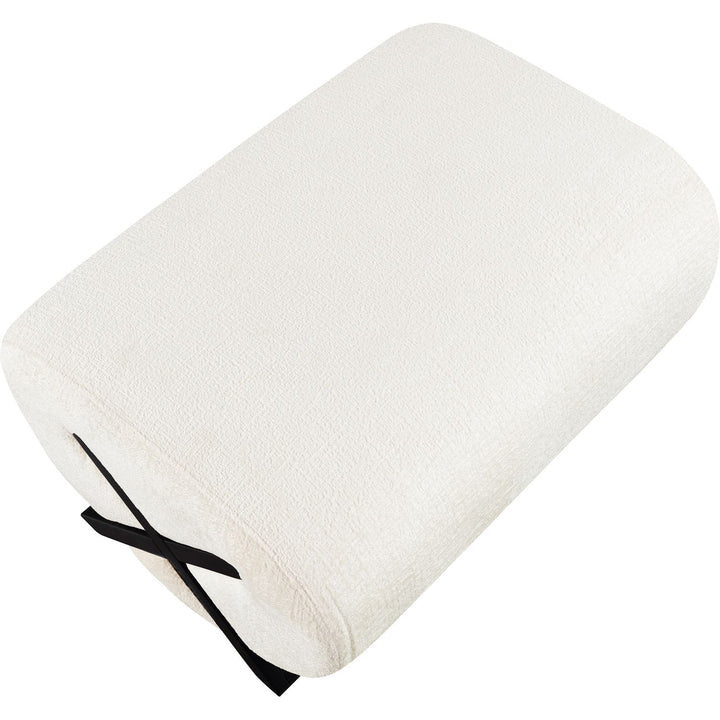 Akira Fabric Upholstered Ottoman — Cream / Black