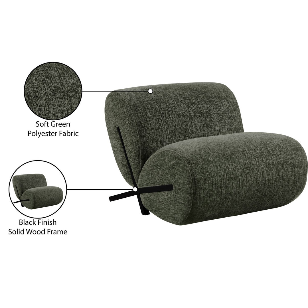 Akira Fabric Upholstered Accent Chair — Green / Black