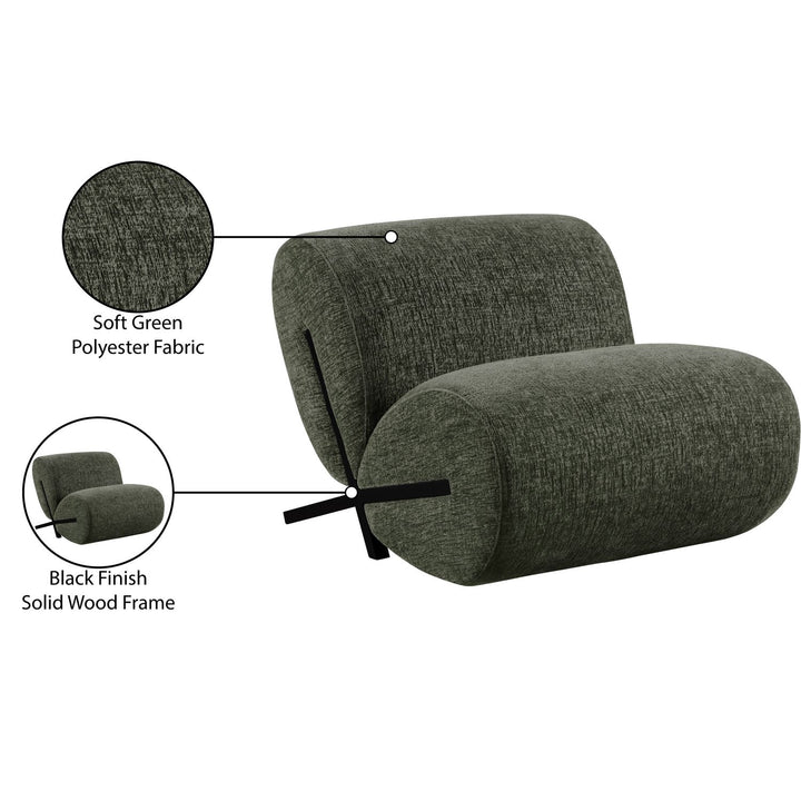 Akira Fabric Upholstered Accent Chair — Green / Black
