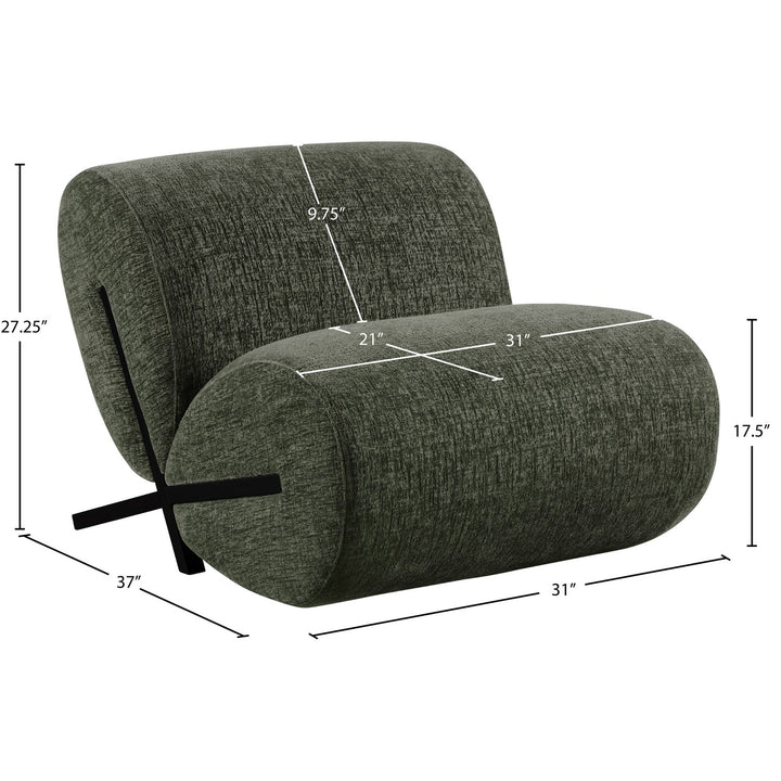 Akira Fabric Upholstered Accent Chair — Green / Black