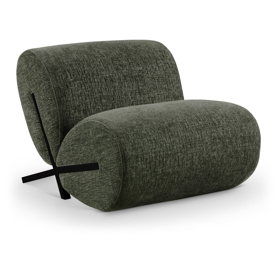 Akira Fabric Upholstered Accent Chair — Green / Black
