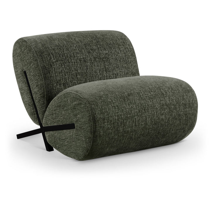 Akira Fabric Upholstered Accent Chair — Green / Black
