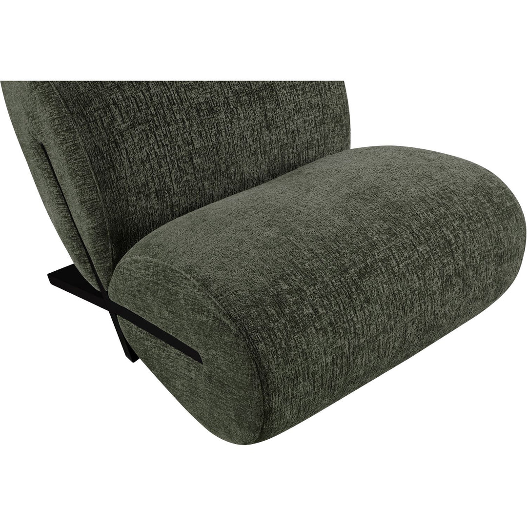 Akira Fabric Upholstered Accent Chair — Green / Black