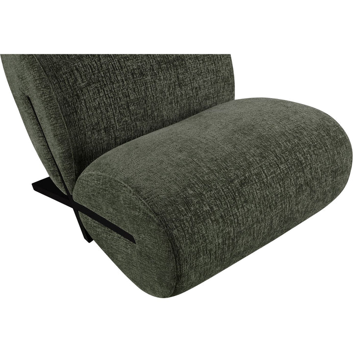 Akira Fabric Upholstered Accent Chair — Green / Black