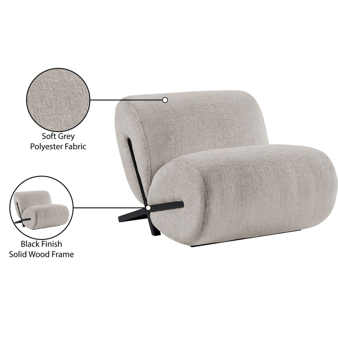 Akira Fabric Upholstered Accent Chair — Grey / Black