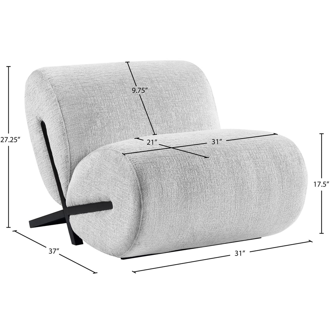 Akira Fabric Upholstered Accent Chair — Grey / Black