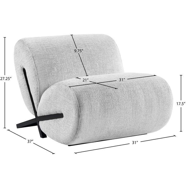 Akira Fabric Upholstered Accent Chair — Grey / Black