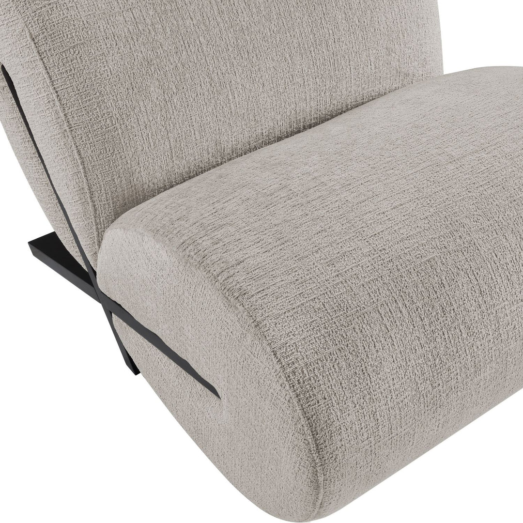 Akira Fabric Upholstered Accent Chair — Grey / Black