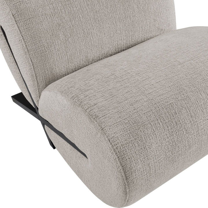 Akira Fabric Upholstered Accent Chair — Grey / Black