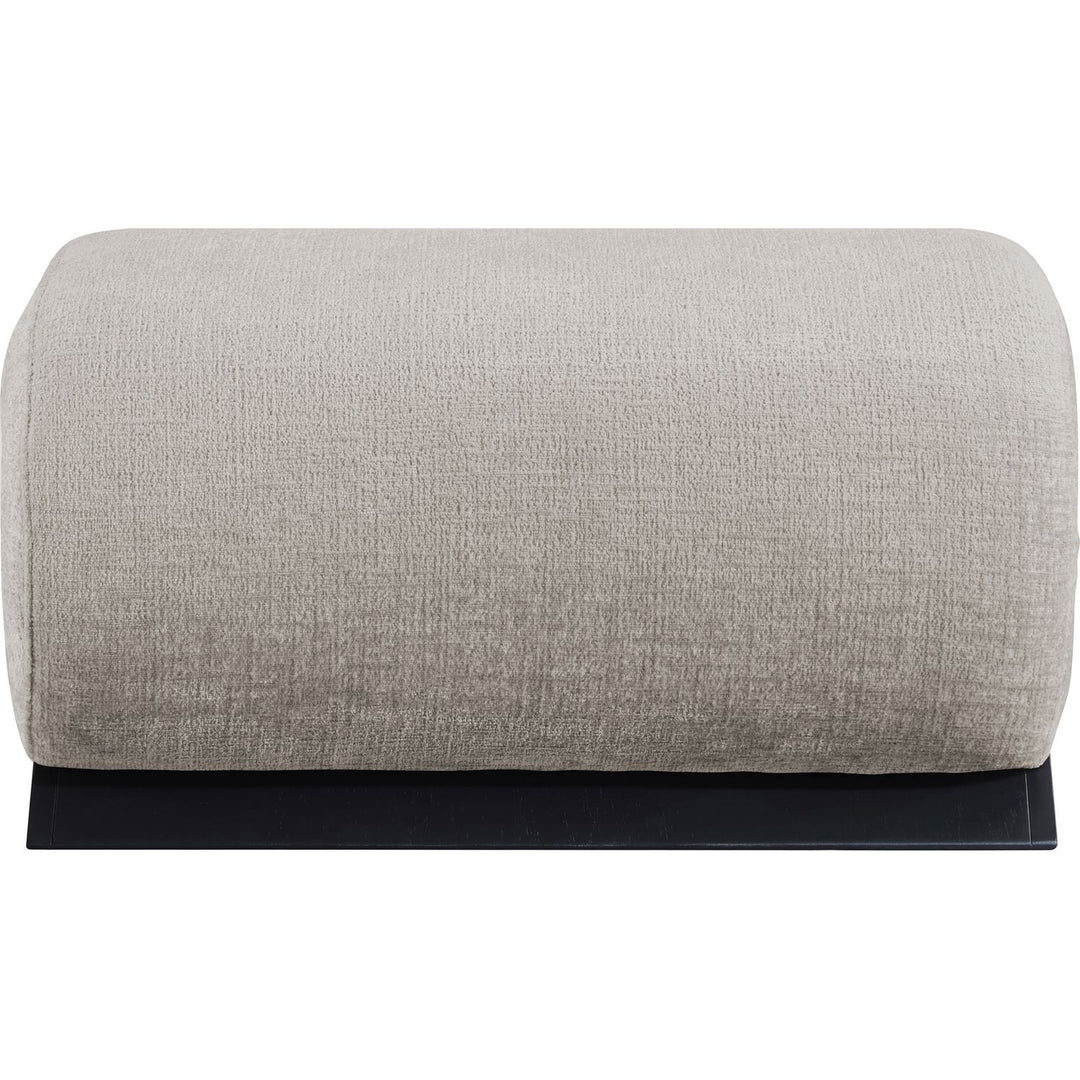 Akira Fabric Upholstered Ottoman — Grey / Black
