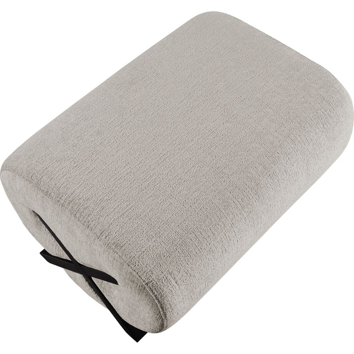Akira Fabric Upholstered Ottoman — Grey / Black