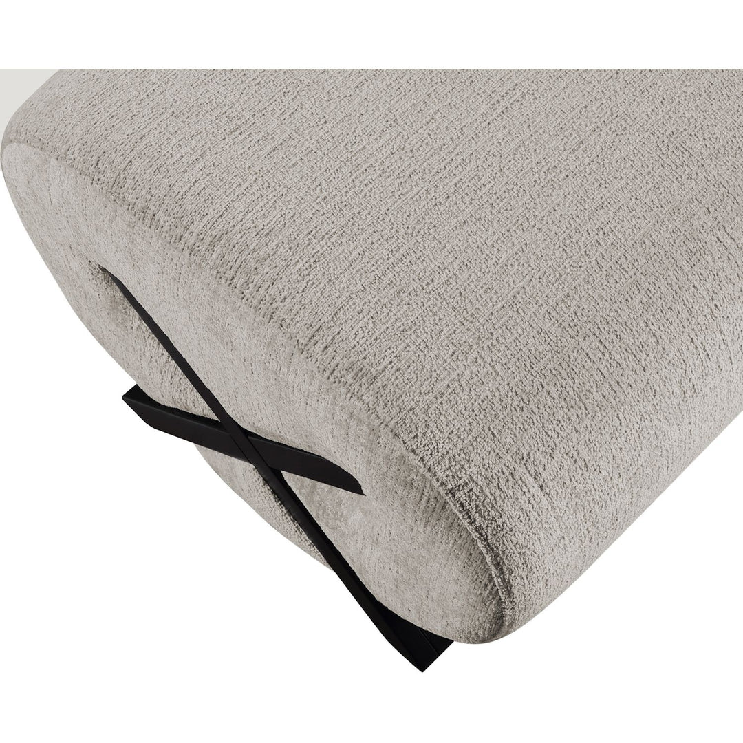 Akira Fabric Upholstered Ottoman — Grey / Black
