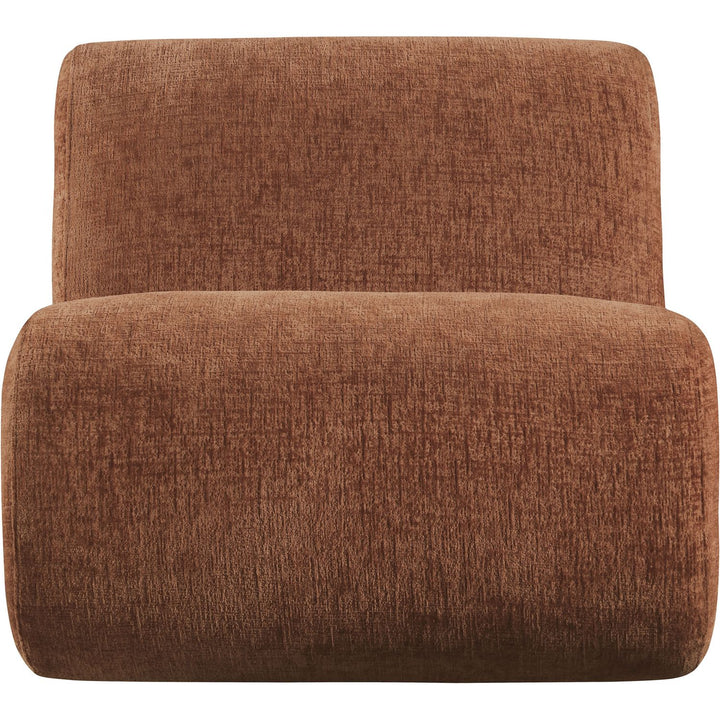 Akira Fabric Upholstered Accent Chair — Cognac / Brown Walnut