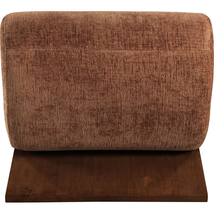 Akira Fabric Upholstered Accent Chair — Cognac / Brown Walnut