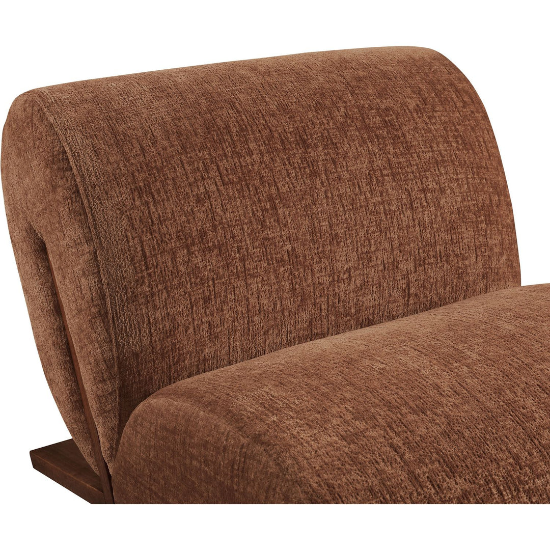 Akira Fabric Upholstered Accent Chair — Cognac / Brown Walnut