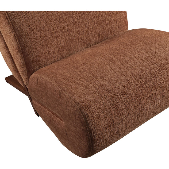 Akira Fabric Upholstered Accent Chair — Cognac / Brown Walnut