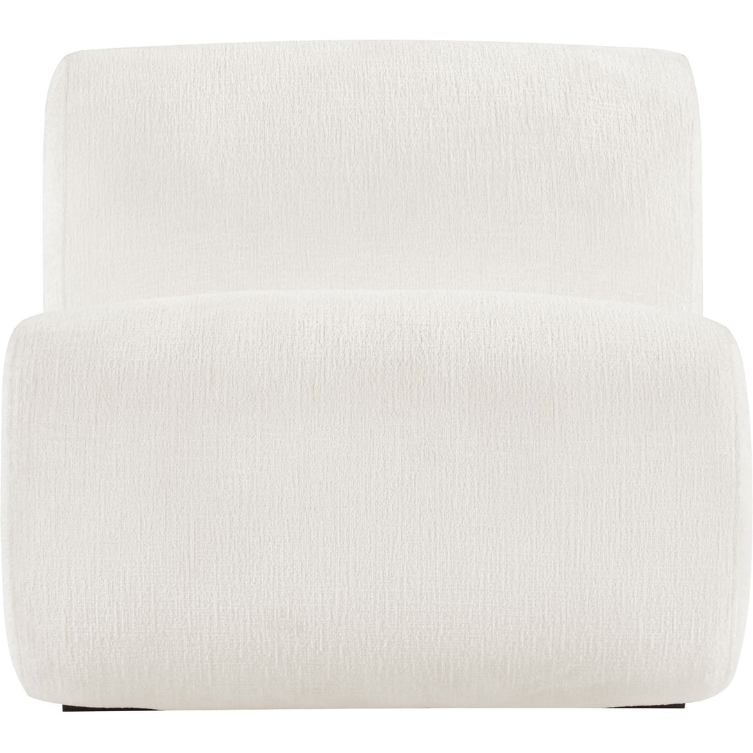 Akira Fabric Upholstered Accent Chair — Cream / Brown Walnut