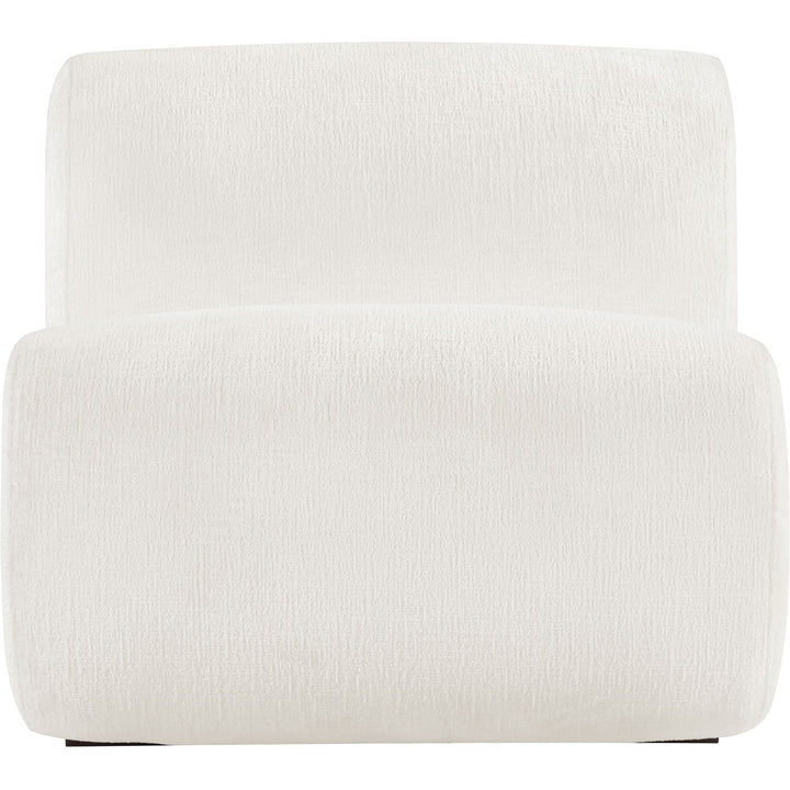 Akira Fabric Upholstered Accent Chair — Cream / Brown Walnut