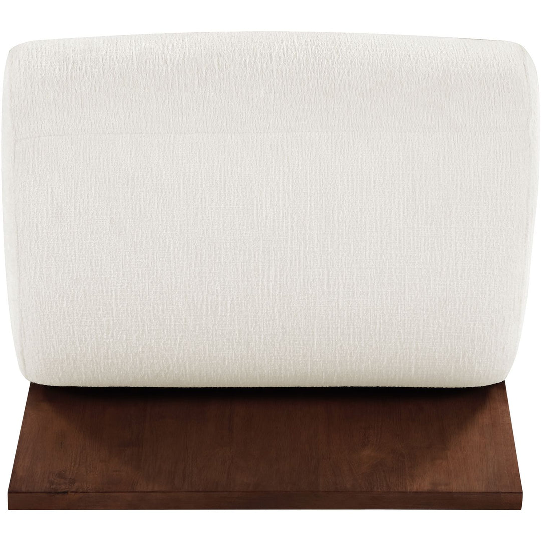 Akira Fabric Upholstered Accent Chair — Cream / Brown Walnut