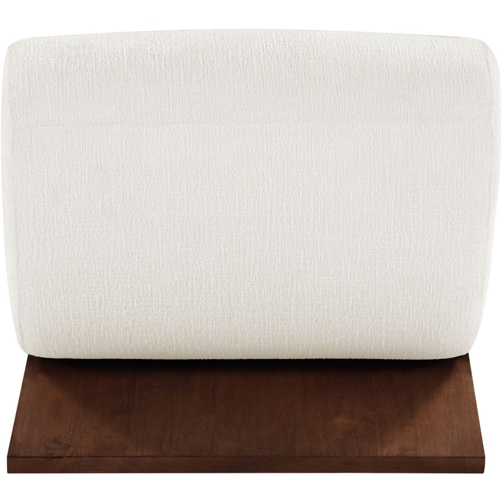 Akira Fabric Upholstered Accent Chair — Cream / Brown Walnut