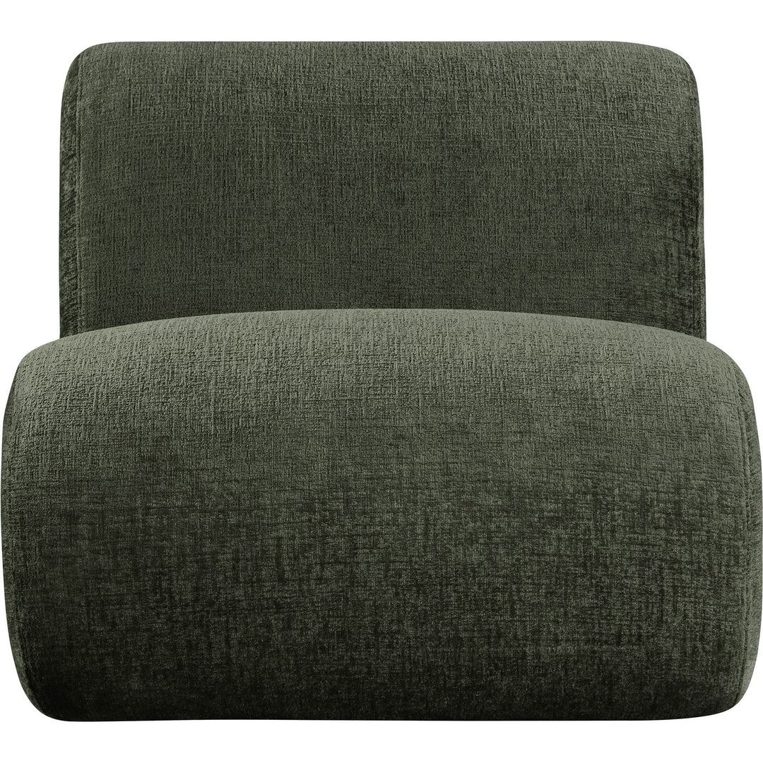 Akira Fabric Upholstered Accent Chair — Green / Brown Walnut
