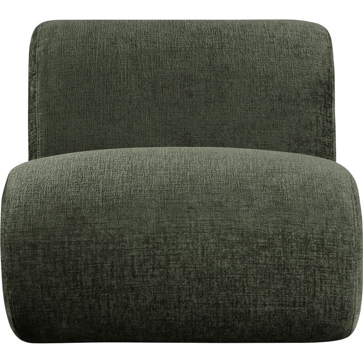 Akira Fabric Upholstered Accent Chair — Green / Brown Walnut