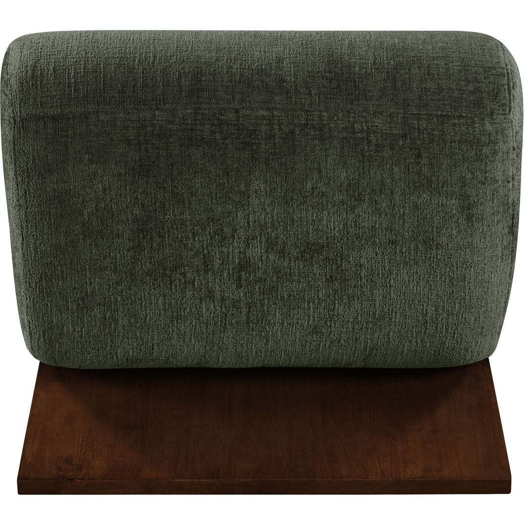 Akira Fabric Upholstered Accent Chair — Green / Brown Walnut