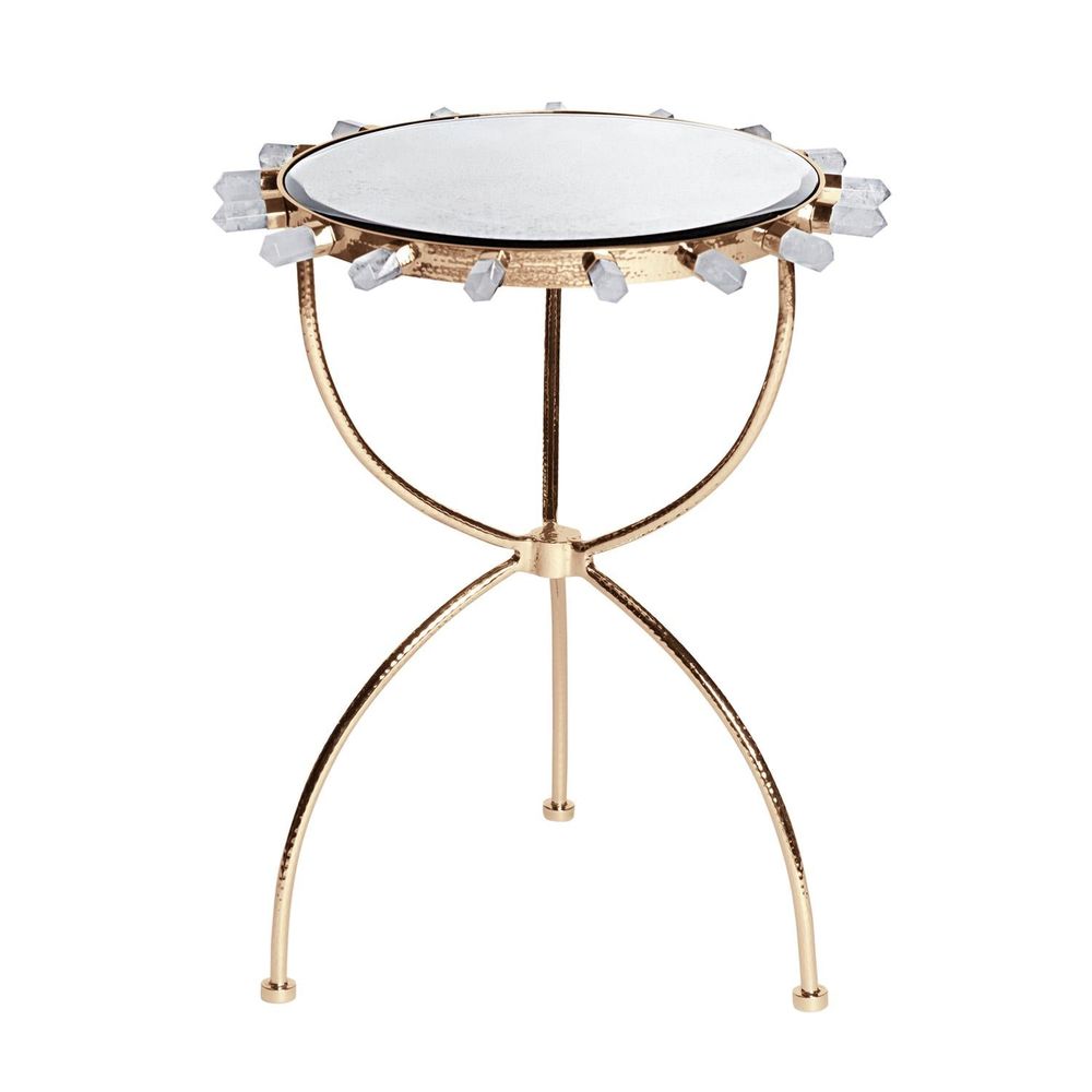 Side Tables Lola Quartz Table-Brass