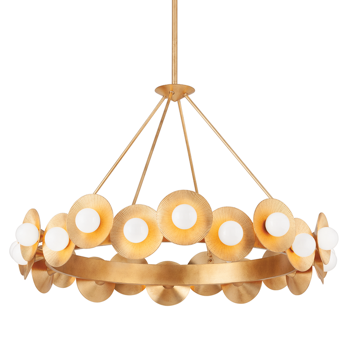 Chandeliers Emerald Chandelier - Vintage Gold Leaf 22 Lights